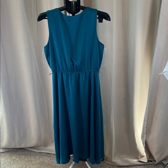 Taylor Teal V-Neck Midi Dress - Picture 3 of 3